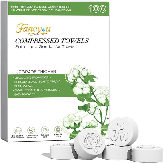 Komprimierte Handtuchtabletten 100 Stück, verdickte Einweg-Gesichtstücher aus biologisch abbaubarer Baumwolle, tragbare Mini-Kompressionswaschlappen Münztücher für Reisen, Fitnessstudio, Zuhause, Outdoor-Aktivitäten