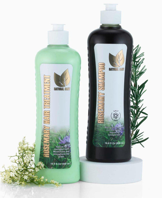 Natural Sant Rosmarin & Chinarinden Shampoo & Conditioner Set – Sulfatfrei, Haarnachstuchunterstützung, Feuchtigkeit & Reparatur – 16 fl oz Kräuterhaarpflege