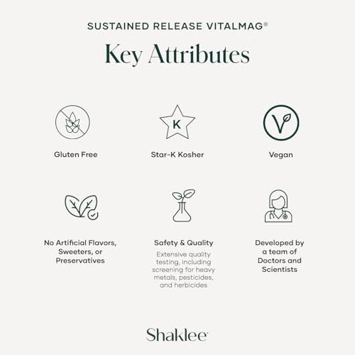 Shaklee Sustained Release VitalMag – Magnesium-Komplex für Nerven-, Muskel- und Herzgesundheit mit Kalium und Bor – 30 Tabletten
