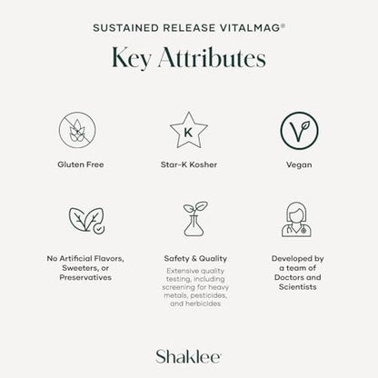 Shaklee Sustained Release VitalMag – Magnesium-Komplex für Nerven-, Muskel- und Herzgesundheit mit Kalium und Bor – 30 Tabletten