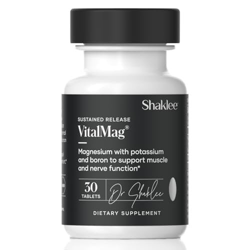 Shaklee Sustained Release VitalMag – Magnesium-Komplex für Nerven-, Muskel- und Herzgesundheit mit Kalium und Bor – 30 Tabletten