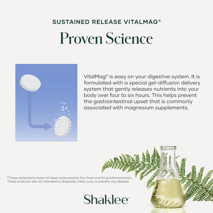 Shaklee Sustained Release VitalMag – Magnesium-Komplex für Nerven-, Muskel- und Herzgesundheit mit Kalium und Bor – 30 Tabletten