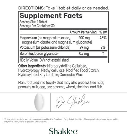 Shaklee Sustained Release VitalMag – Magnesium-Komplex für Nerven-, Muskel- und Herzgesundheit mit Kalium und Bor – 30 Tabletten