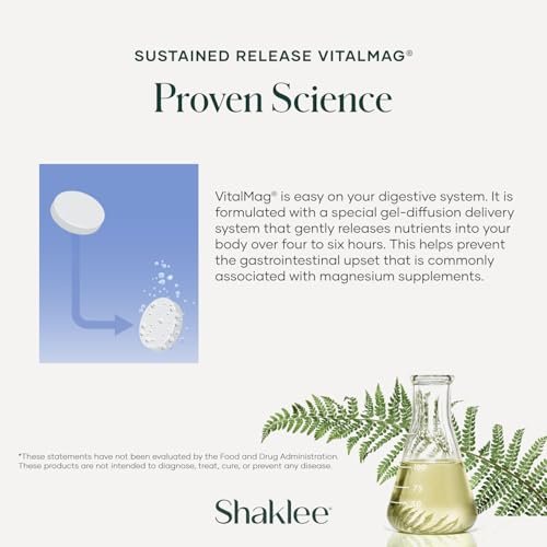 Shaklee Sustained Release VitalMag – Magnesium-Komplex für Nerven-, Muskel- und Herzgesundheit mit Kalium und Bor – 30 Tabletten