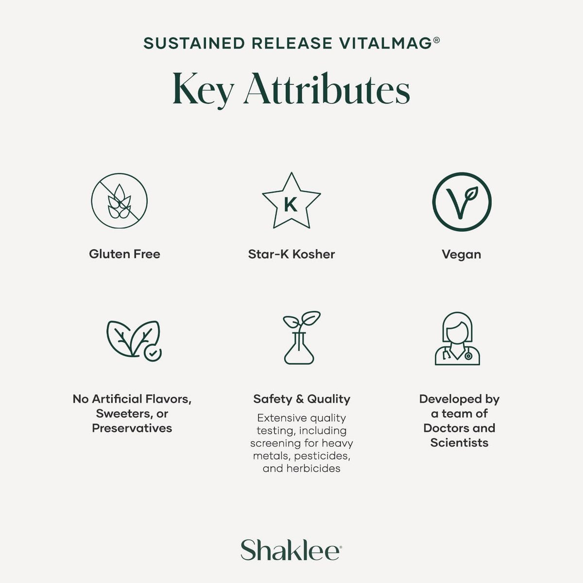 Shaklee Sustained Release VitalMag – Magnesium-Komplex für Nerven-, Muskel- und Herzgesundheit mit Kalium und Bor – 30 Tabletten