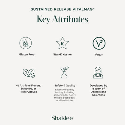 Shaklee Sustained Release VitalMag – Magnesium-Komplex für Nerven-, Muskel- und Herzgesundheit mit Kalium und Bor – 30 Tabletten