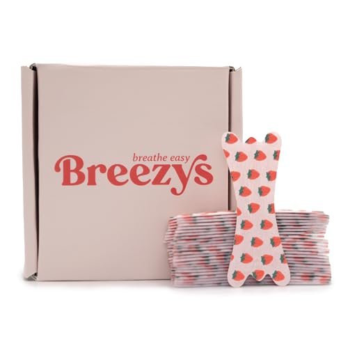 Breezys Nasal Strips | Süßes Nasenpflaster für besseren Schlaf, Anti-Schnarch-Lösung, Nasenentlastung - Extra stark und bequem, universelle Passform | 25 Stück (Erdbeere & Sahne)