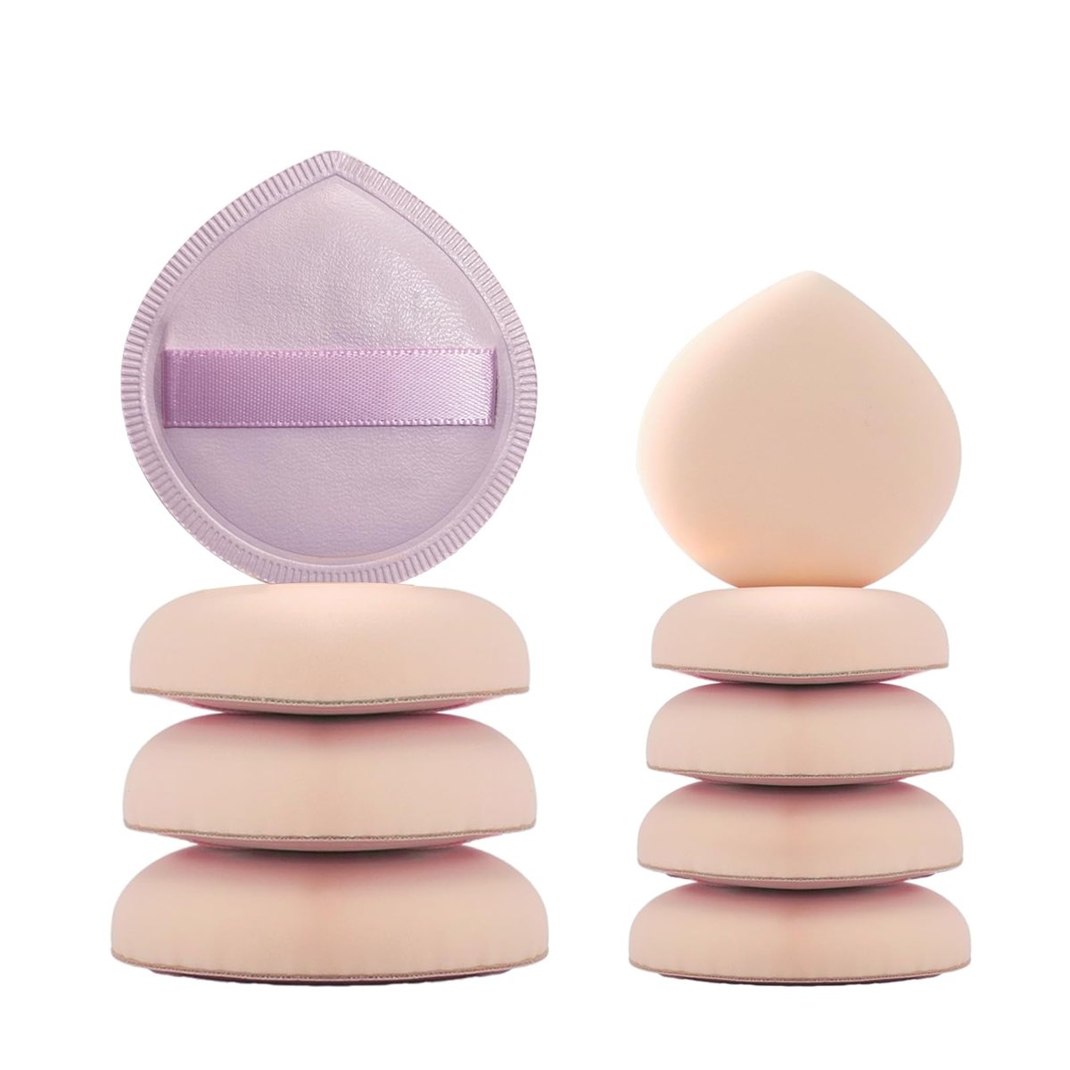 GFOUNS 9-teiliges Make-up-Schwämme-Set: Foundation-Puderpuff in Pink – Beauty-Schwämme für flüssiges, cremiges und pudriges Make-up, mittelgroße und kleine Schwämme für Konturierung, Augen und Ecken