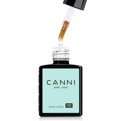 CANNI Gel Base Coat – 9ML Soak-Off UV/LED Base Gel Nagellack, Transparente Schicht für langanhaltende Maniküre, DIY oder Salon