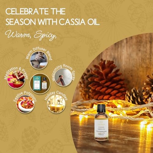 LOTUSJOY Cassia-Zimtrinden-Ätherisches Öl für Raumspray, Diffuser, DIY-Projekte - 30 ml
