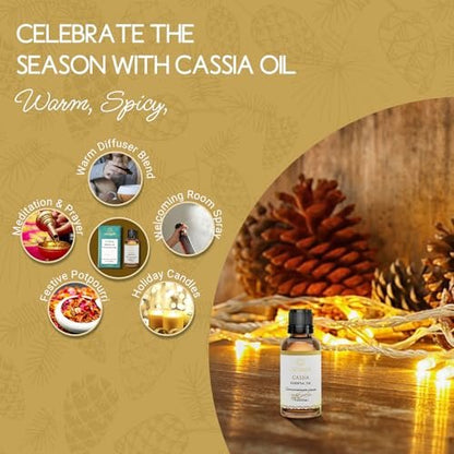 LOTUSJOY Cassia-Zimtrinden-Ätherisches Öl für Raumspray, Diffuser, DIY-Projekte - 30 ml