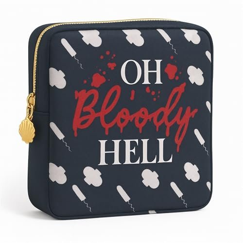 Primo Lines Period Pouch – Kompakte, stilvolle und diskrete Periodentasche für die Schule mit wasserdichtem Futter, geeignet für Binden und Tampons, süße Pad-Tasche für Teenager, Reisen, Schule, Mädchen-Perioden-Kit