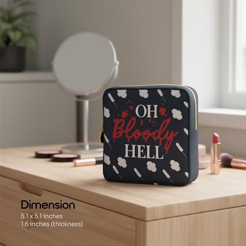 Primo Lines Period Pouch – Kompakte, stilvolle und diskrete Periodentasche für die Schule mit wasserdichtem Futter, geeignet für Binden und Tampons, süße Pad-Tasche für Teenager, Reisen, Schule, Mädchen-Perioden-Kit