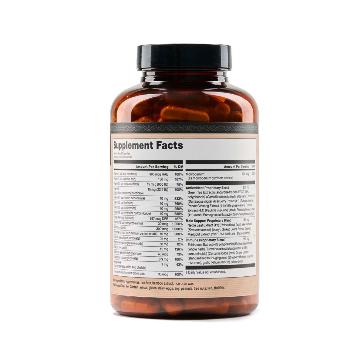 NatureWise Multivitamin für Männer – Tägliche Unterstützung mit Mineralien & Kräutern für Energie, Leistung & Immunsystem – Vitamin A, C, D, B-Komplex – Soja- & Glutenfrei, Nicht-GVO – 180 Kapseln (3-Monats-Vorrat)