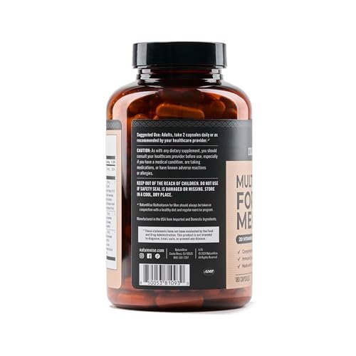 NatureWise Multivitamin für Männer – Tägliche Unterstützung mit Mineralien & Kräutern für Energie, Leistung & Immunsystem – Vitamin A, C, D, B-Komplex – Soja- & Glutenfrei, Nicht-GVO – 180 Kapseln (3-Monats-Vorrat)