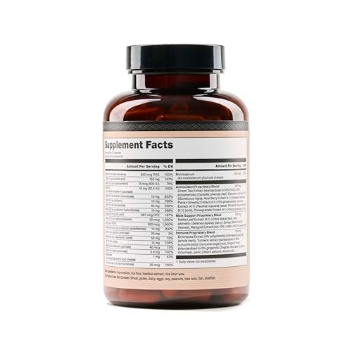 NatureWise Multivitamin für Männer – Tägliche Unterstützung mit Mineralien & Kräutern für Energie, Leistung & Immunsystem – Vitamin A, C, D, B-Komplex – Soja- & glutenfrei, nicht-GVO – 90 Kapseln (45-Tage-Vorrat)
