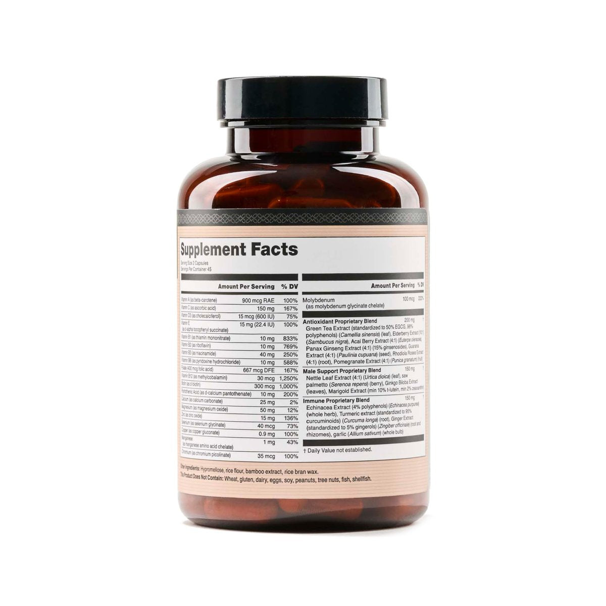 NatureWise Multivitamin für Männer – Tägliche Unterstützung mit Mineralien & Kräutern für Energie, Leistung & Immunsystem – Vitamin A, C, D, B-Komplex – Soja- & glutenfrei, nicht-GVO – 90 Kapseln (45-Tage-Vorrat)