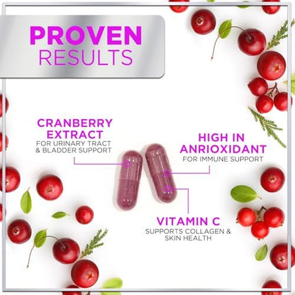 Cranberry Extrakt 500mg pro Portion – 3-fach konzentrierter Ganzfrucht-Cranberry mit Vitamin C, zur Unterstützung der Harnwegsgesundheit – 120 Kapseln