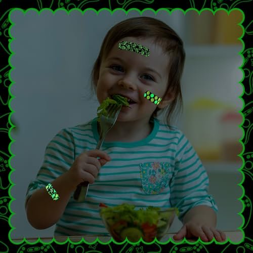 Threlaco 100 Stück Leuchtpflaster für Kinder – Atmungsaktiv, Wasserdicht, Neon-Pflaster für Mädchen, Jungen, Kleinkinder – Selbstklebend und Flexibel für Schnitte, Schrammen, Wunden (Bunt)