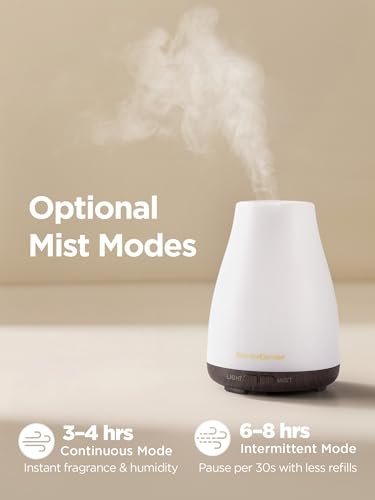 InnoGear Aroma-Diffuser – Ultraschall Diffuser für Aromatherapie, 100 ml, 7 Farben LED, 2 Nebelmodi, Auto-Abschaltung, braune Basis