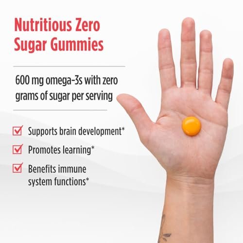 Nordic Naturals Zero Sugar Children’s DHA Gummy Chews, Tropical Punch - 45 Gummibärchen für Kinder - 600 mg Omega-3 gesamt - Gehirnentwicklung, Lernen, gesundes Immunsystem - Non-GMO - 45 Portionen