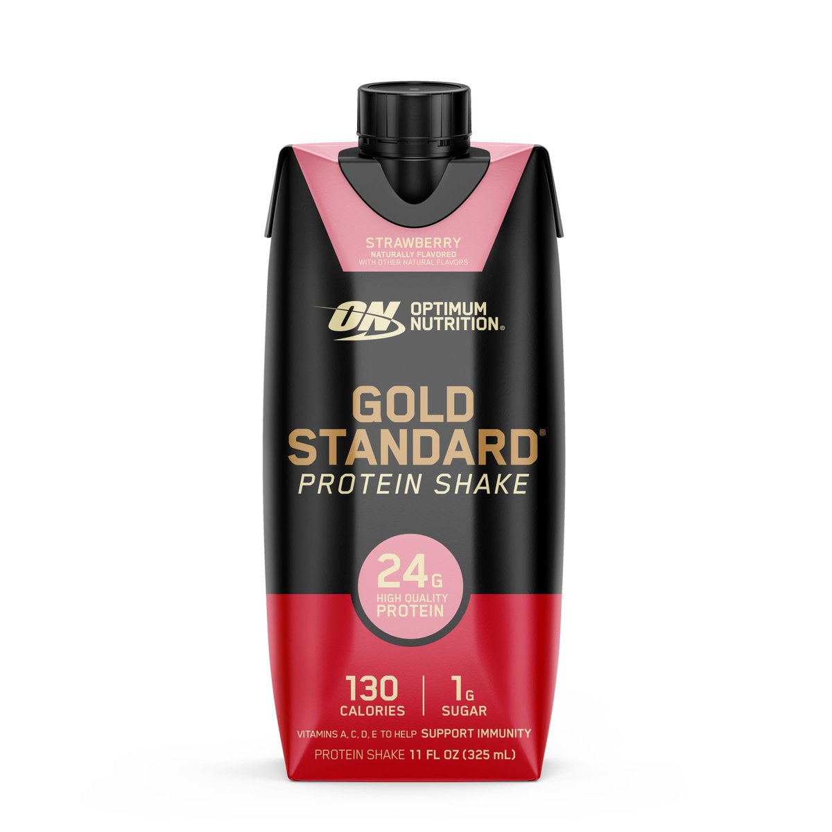 Optimum Nutrition Gold Standard Protein Shake – 24g Protein, trinkfertig, Erdbeer-Geschmack, 11 Fl Oz, 12er-Pack