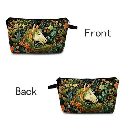 MoCaliduccious Zauberhafte Einhorn-Print Kosmetiktasche Reise-Cosmetic-Tasche für Frauen Make-up Pouch Geburtstags- oder Valentinstagsgeschenk für verträumte Seelen