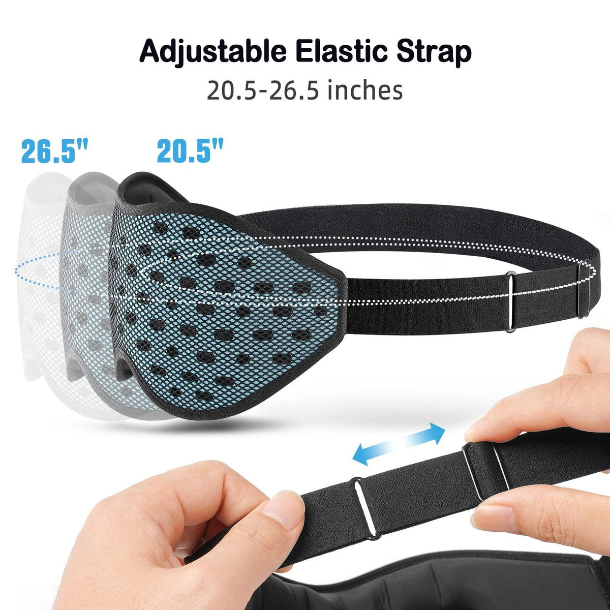 LitBear Atmungsaktive Schlafmaske – 3D-Augenmaske für Seitenschläfer, Männer & Frauen, lichtblockierende Schlafbrille mit verstellbarem Band, weiche leichte Augenabdeckung für Reisen, Nachtschicht, Nickerchen – Eisblau