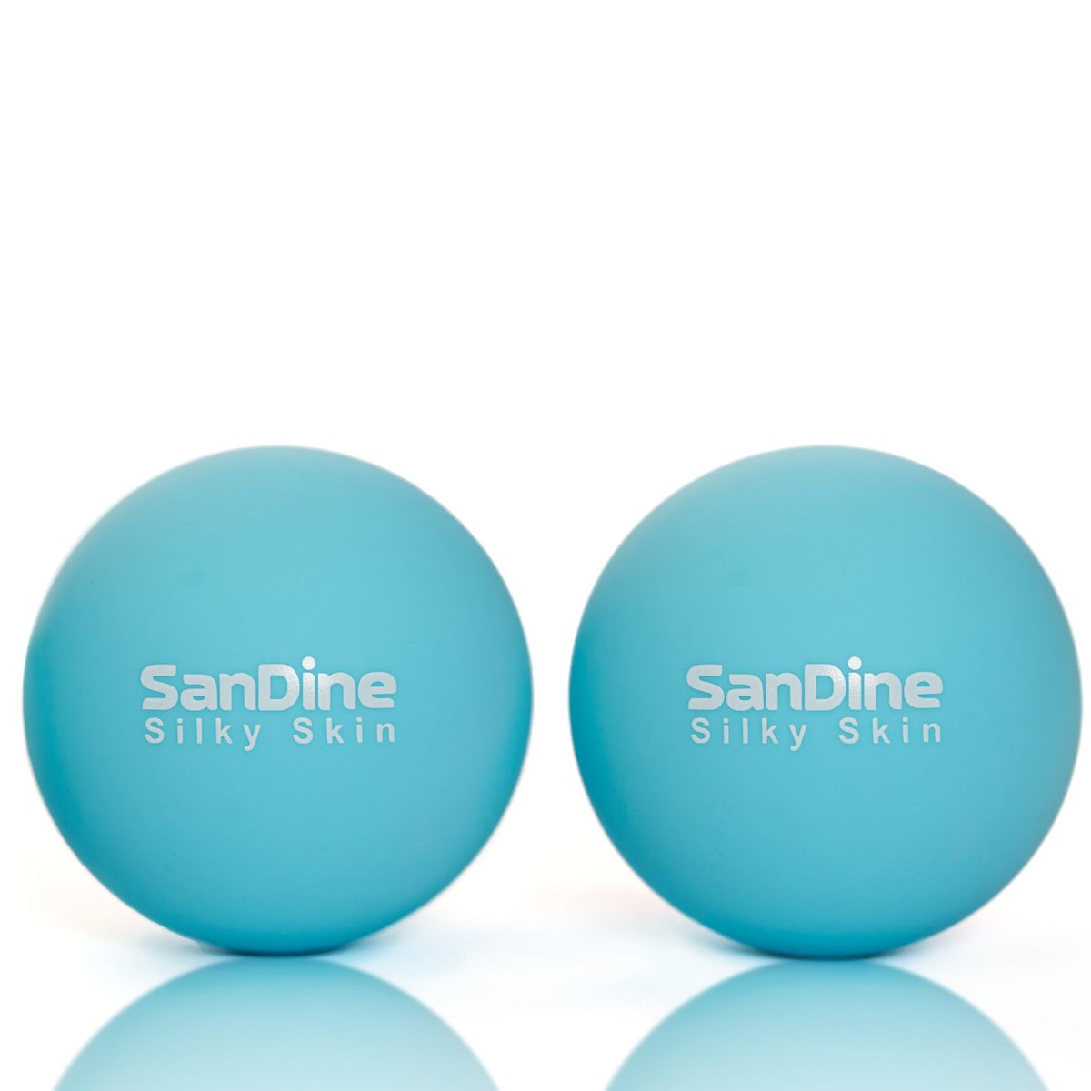 SanDine Lacrosse Massagebälle für Tiefengewebsmassage – 2er-Pack Triggerpunkt-Bälle aus Silikon zur Linderung von Muskelkater und Verbesserung der Flexibilität (Blau)