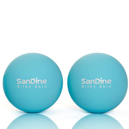 SanDine Lacrosse Massagebälle für Tiefengewebsmassage – 2er-Pack Triggerpunkt-Bälle aus Silikon zur Linderung von Muskelkater und Verbesserung der Flexibilität (Blau)