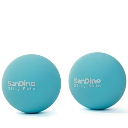 SanDine Lacrosse Massagebälle für Tiefengewebsmassage – 2er-Pack Triggerpunkt-Bälle aus Silikon zur Linderung von Muskelkater und Verbesserung der Flexibilität (Blau)