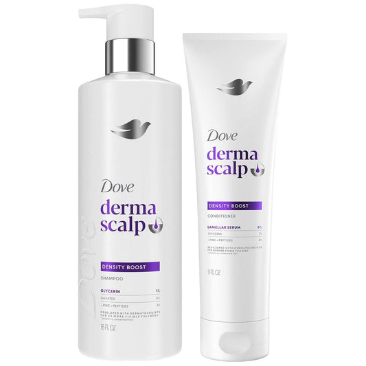 Dove Derma Scalp Thickening Shampoo und Conditioner – Dichte-Boost mit Niacinamid, Glycerin, Zink & Peptiden (2er-Pack, 2x 273 ml)