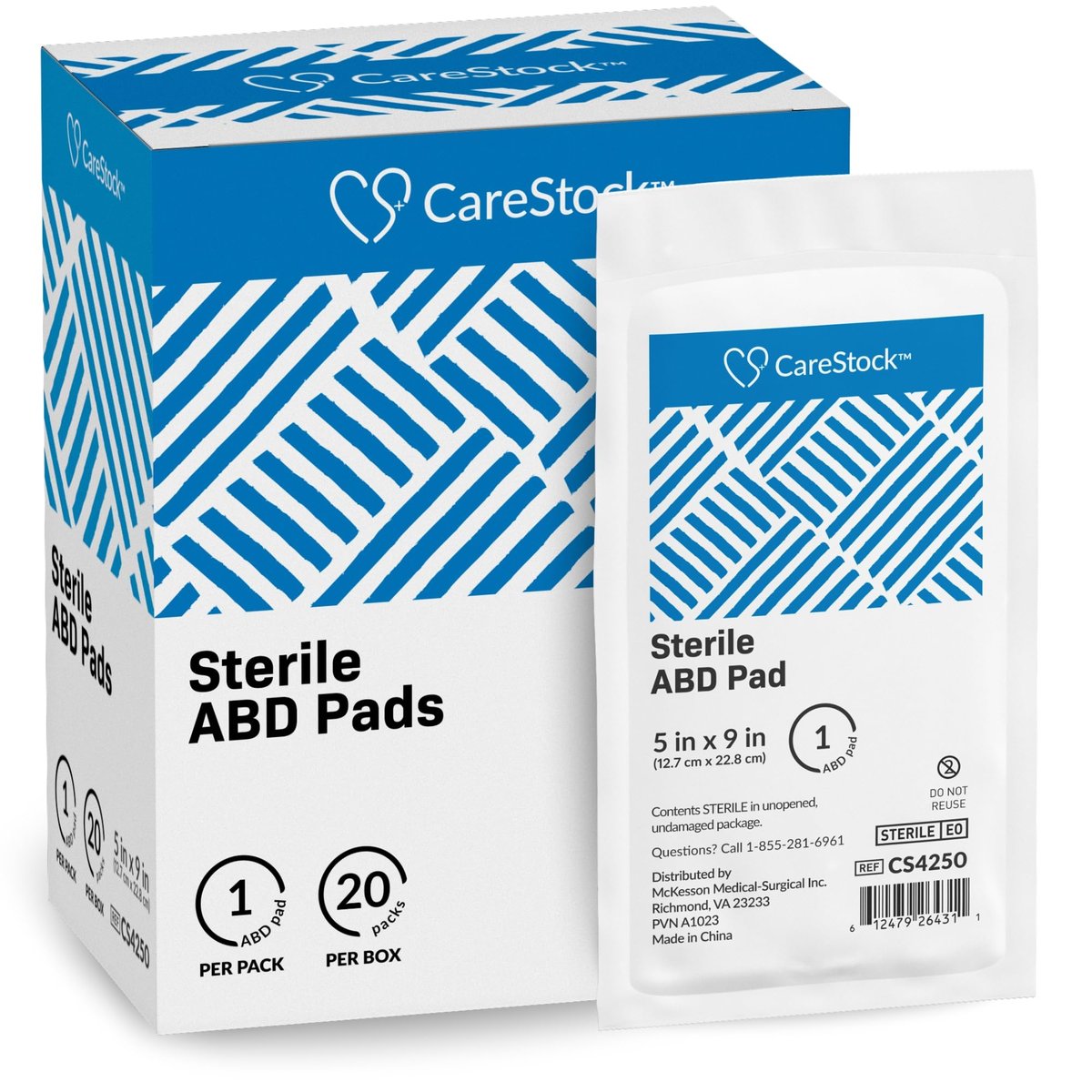 CareStock ABD-Kompressen 13x23 cm [20er-Pack] Sterile Saugkompressen, extra saugfähig, einzeln verpackt, Wundversorgung Erste Hilfe