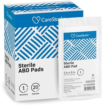 CareStock ABD-Kompressen 13x23 cm [20er-Pack] Sterile Saugkompressen, extra saugfähig, einzeln verpackt, Wundversorgung Erste Hilfe