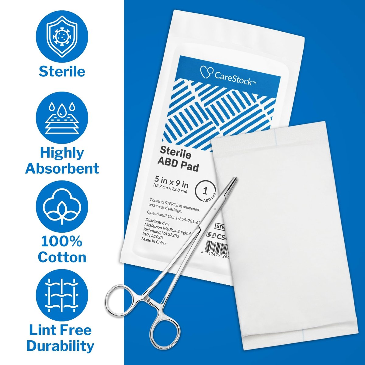 CareStock ABD-Kompressen 13x23 cm [20er-Pack] Sterile Saugkompressen, extra saugfähig, einzeln verpackt, Wundversorgung Erste Hilfe