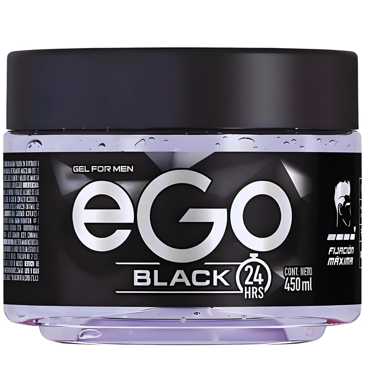 Gel eGo Black 450 ml – Männliches Styling-Gel mit unwiderstehlichem Duft für Sie (Transparent, 450 ml)