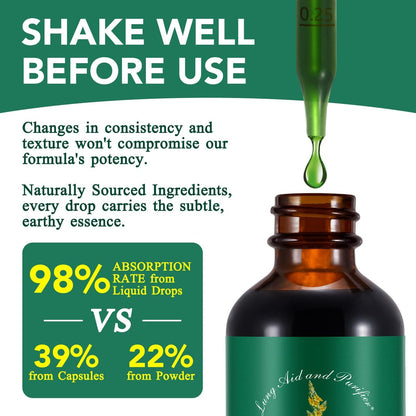 QJCWXIAOX Königskerzentropfen für die Lunge, Königskerzenblattextrakt mit Chlorophyll, Königskerzenblattextrakt zur Lungenreinigung und Atemwegsunterstützung, 60 ml (2 Fl Oz)