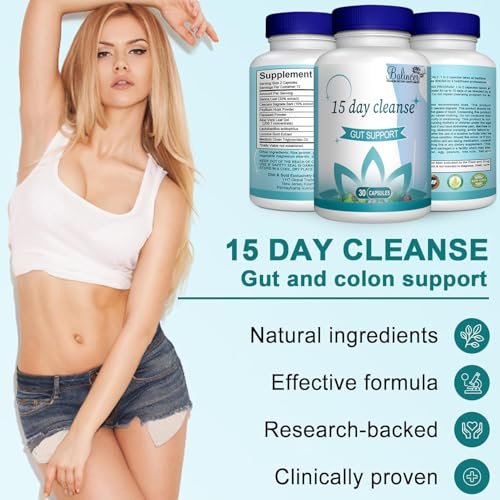 15-Tage-Darmreinigung und Entgiftung für Frauen & Männer mit Senna, Cascara Sagrada & Flohsamenschalen, Non-GMO, 30 Kapseln