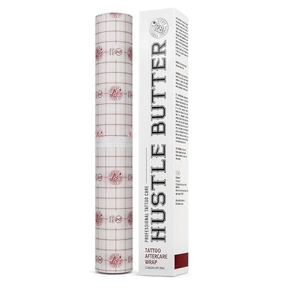 Hustle Butter Second Skin Tattoo Wrap – 9,8 Zoll x 2,2 Yards – Transparente selbstklebende Folie – Einfache Entfernung, saubere Anwendung – Atmungsaktiv & latexfrei – Für mittlere Tattoo-Nachsorge