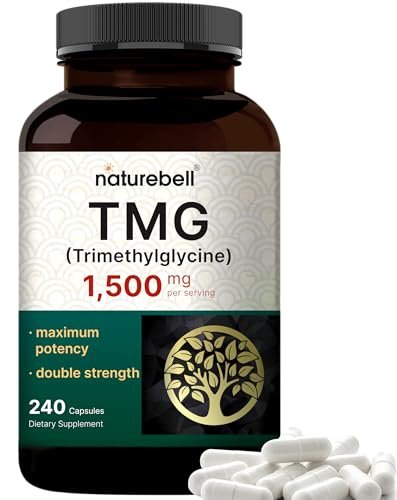 NatureBell TMG 1.500 mg, 240 Kapseln | Max Stärke Betain Anhydrous Trimethylglycin – Unterstützt gesunden Homocysteinspiegel, Herz- & Lebergesundheit – Non-GMO, Glutenfrei
