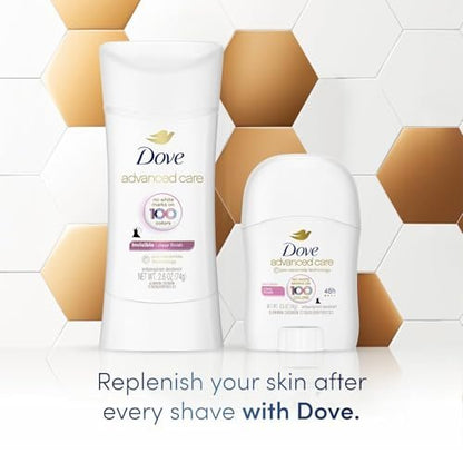 Dove Antitranspirant Deodorant für Frauen, Clear Finish, 2er-Pack + Reisegröße – Keine weißen Flecken, Pro-Ceramid-Technologie, Vegan & Tierversuchsfrei