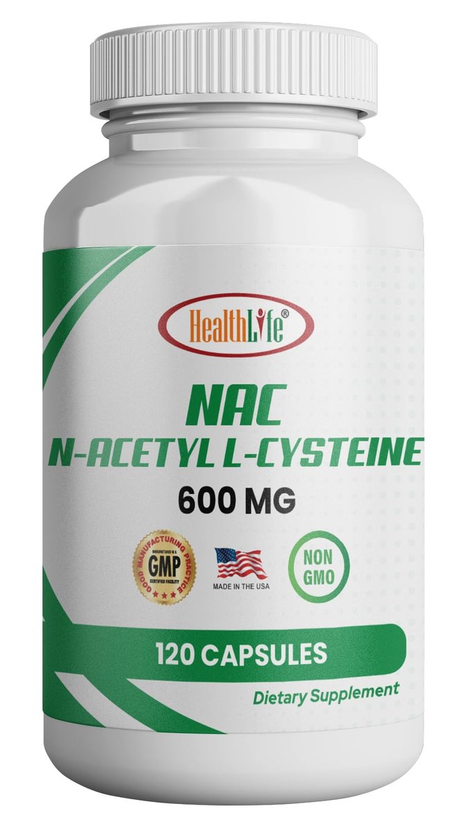 HealthLife N-Acetyl-L-Cystein (NAC) 600mg, 120 Kapseln – Non-GMO, Glutenfrei, 120 Portionen