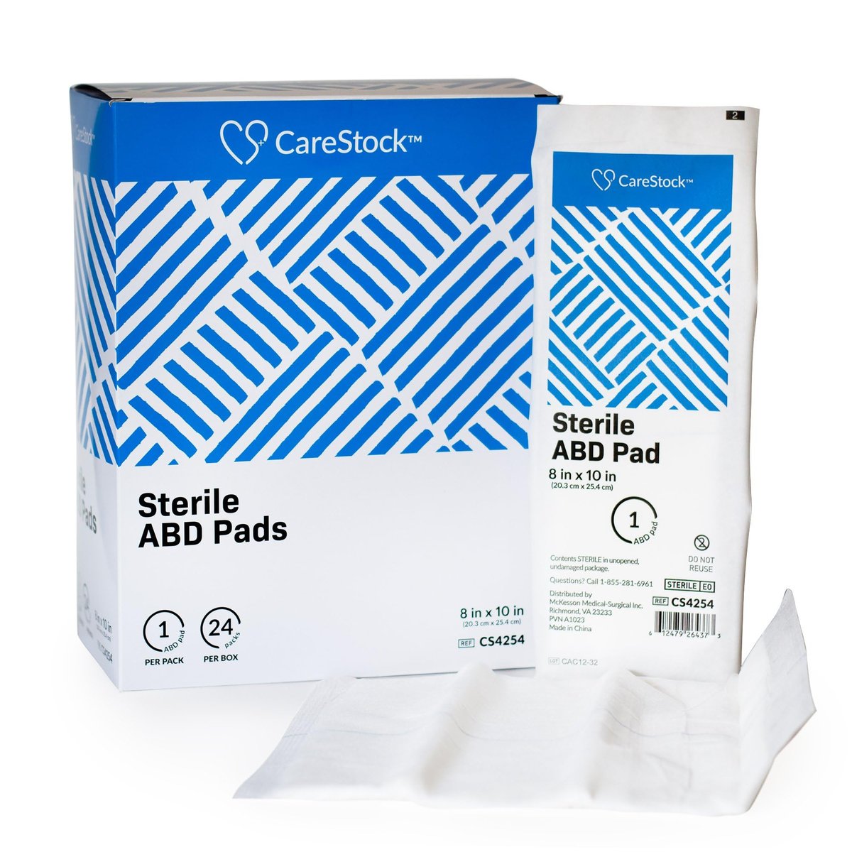 CareStock ABD-Wundauflagen 8x10 Zoll [48er-Pack] Sterile Bauchkompressen, extra saugfähig, einzeln verpackt, Wundversorgung Erste Hilfe, 24 Stück, 2er-Pack