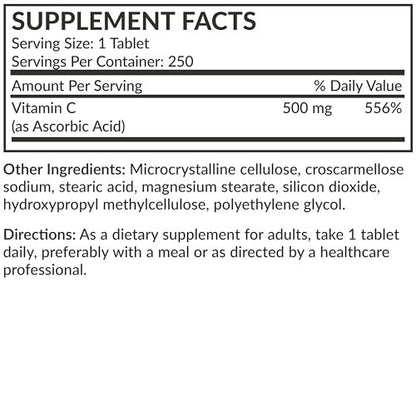 Futurebiotics Vitamin C 500 mg, 250 Tabletten, Non-GMO
