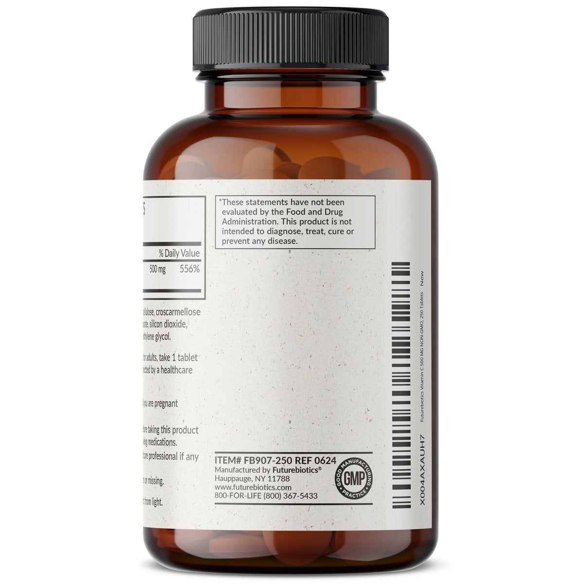 Futurebiotics Vitamin C 500 mg, 250 Tabletten, Non-GMO