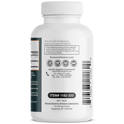 Bronson Vitamin K2 D3 (MK7) Nahrungsergänzung – Nicht-GMO-Formel mit Vitamin D3 5000 IE (125 µg) & 90 µg K2 MK-7, leicht zu schluckender D & K Komplex, 200 Tabletten