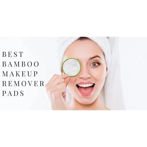 ISA’S World Reusable Makeup Remover Bamboo Cotton Pads (20er Pack) – Inklusive waschbarer Baumwoll-Wäschebeutel + Bambus-Aufbewahrungsglas – Bio-Bambus-Wattepads – Reinigungs-Gesichtspads – Für alle Hauttypen