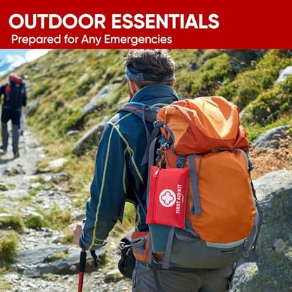 PTEROMY Mini-Erste-Hilfe-Set mit 150 Teilen – Tragbarer kleiner Notfallkoffer für Auto, Reisen, Zuhause, Camping, Outdoor & Wandern