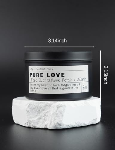 Kristallkerze – Heilende Energie & Schutzgeschenk für bewusste Absichten – Perfekt für beste Freundin oder Mutter zum Geburtstag (Reine Liebe)