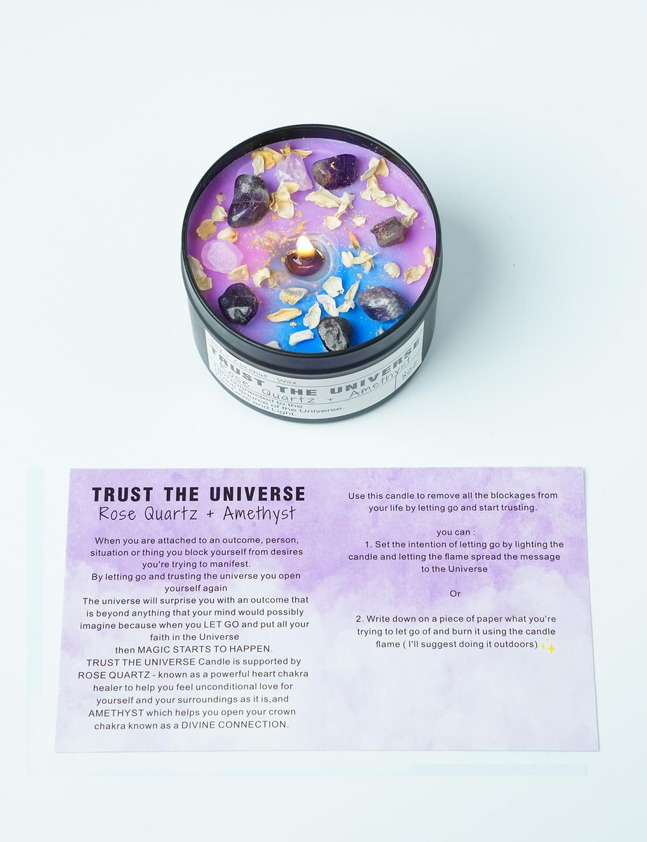Heilende Kerzen, Manifestations-Kerzen, Energie, Chakren, Gesetz der Anziehung, Geschenke für Frauen, Geburtstagsgeschenke, Abschlussgeschenke, emotionale Unterstützung (Vertraue dem Universum)